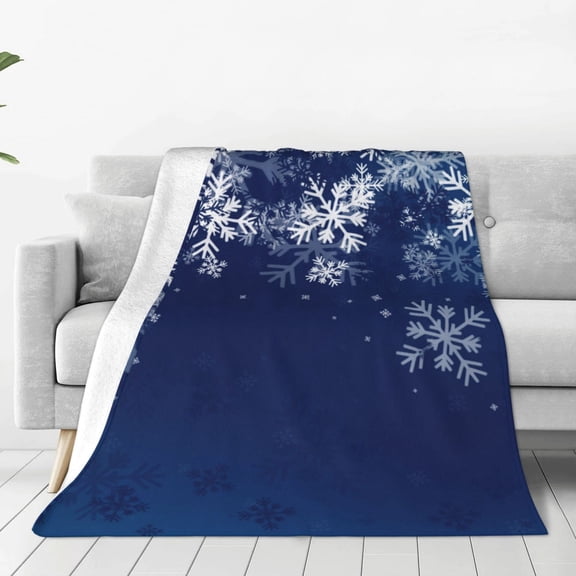 Rateoe Christmas Blue Print Fuzzy Fleece Throw Blanket Extra Large,Super Soft,Fluffy and Warm Blankets for Couch,Bed,All Season Use (50"x40")