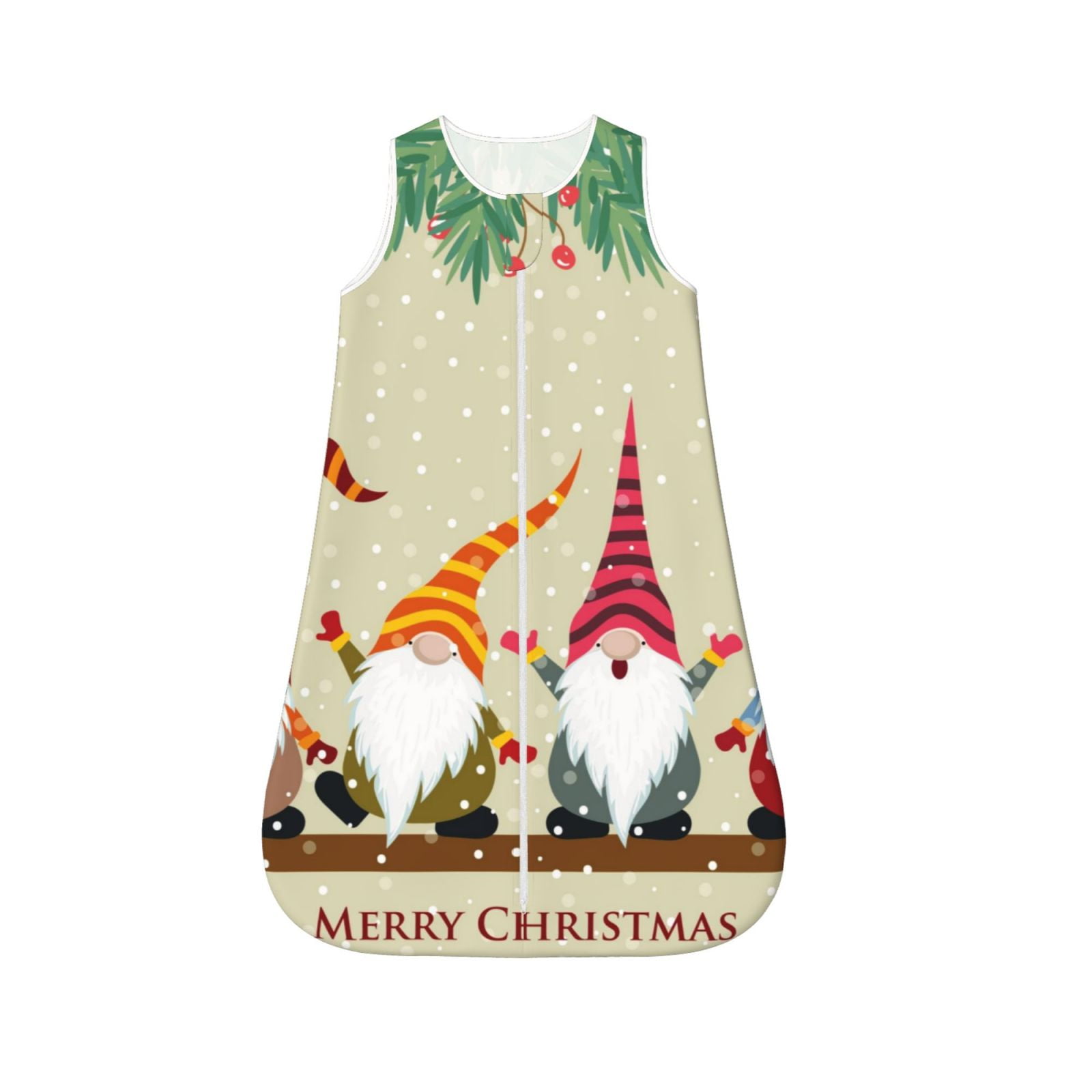 Rateoe Christmas Card With Gnomes Print Cotton Baby Sleep Sack, Baby Sleeping Bag with Two-Way Zipper,Wearable Blanket for Newborn Baby Boys and Girls-Large