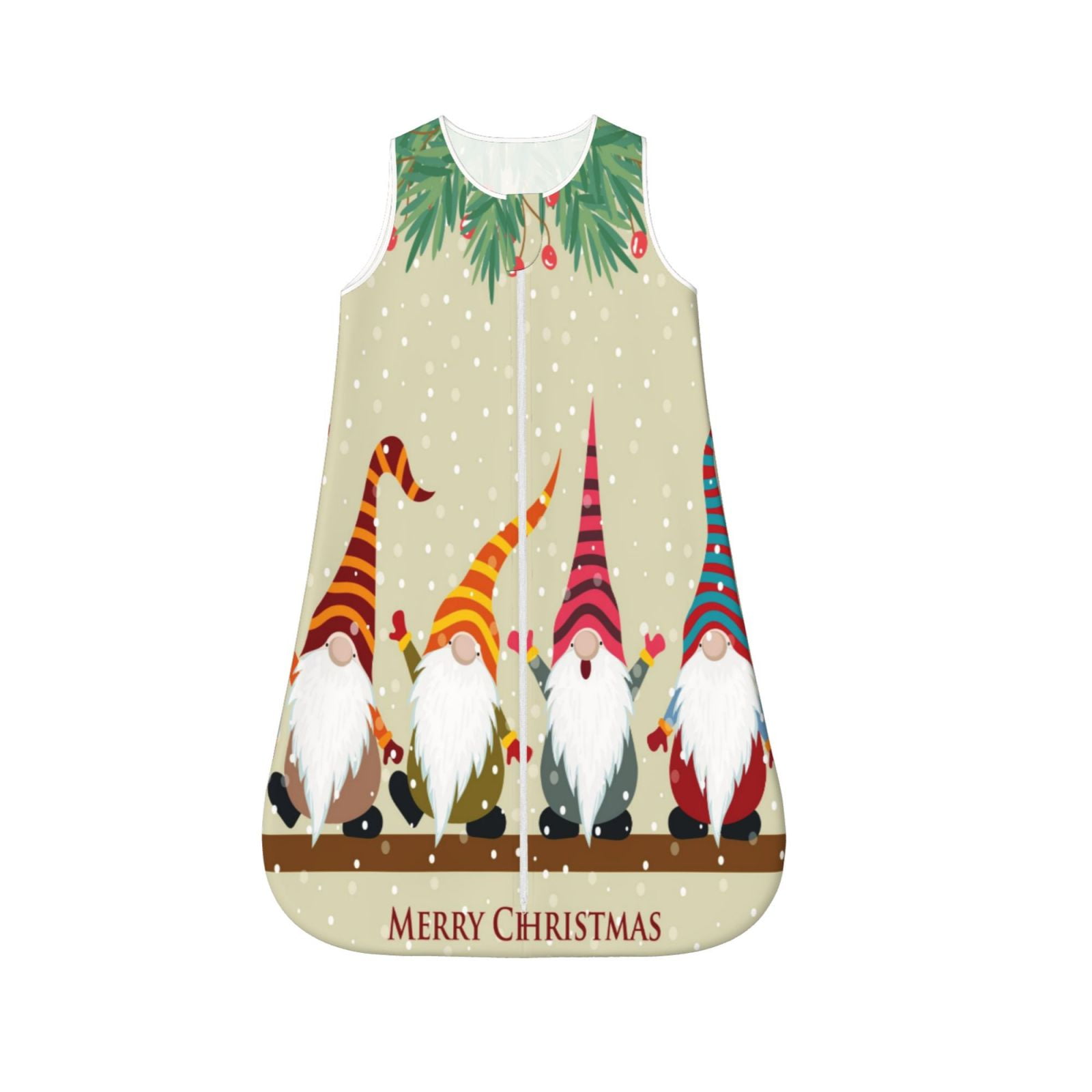 Rateoe Christmas Card With Gnomes Print Cotton Baby Sleep Sack, Baby Sleeping Bag with Two-Way Zipper,Wearable Blanket for Newborn Baby Boys and Girls-Small
