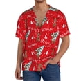 thumbnail image 1 of Rateoe Christmas Deer 1 Pattern Men's Short Sleeve Classic Shirt, Casual Short-Sleeved Shirt, Lightweight Summer Shirt, Cuban Collar Shirt,Button-Front Shirt-XX-Large, 1 of 5