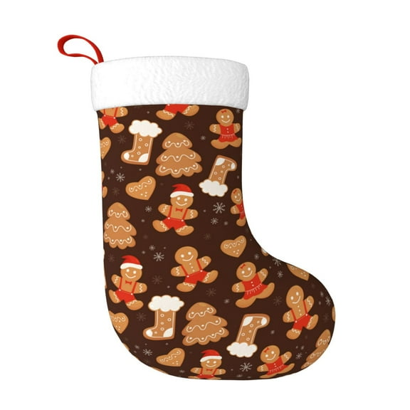 Rateoe Christmas Gingerbread Cookies Print Christmas Stockings,18 Inch Large Christmas Stockings Decoration Ornaments for Holiday Home Fireplace Indoors
