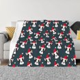 thumbnail image 1 of Rateoe Christmas Hat Cute Puppy A Pattern Flannel Throw Blanket, Ultra-soft Blanket for Bed, Couch, Car, Hypoallergenic Anti-pilling blanket-60"x50"(Horizontal), 1 of 6