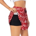 thumbnail image 1 of Rateoe Christmas Hohoho Printed 2 in 1 Women's Workout Shorts for Athletic Gym Running Shorts with Phone Pockets-X-Large, 1 of 7