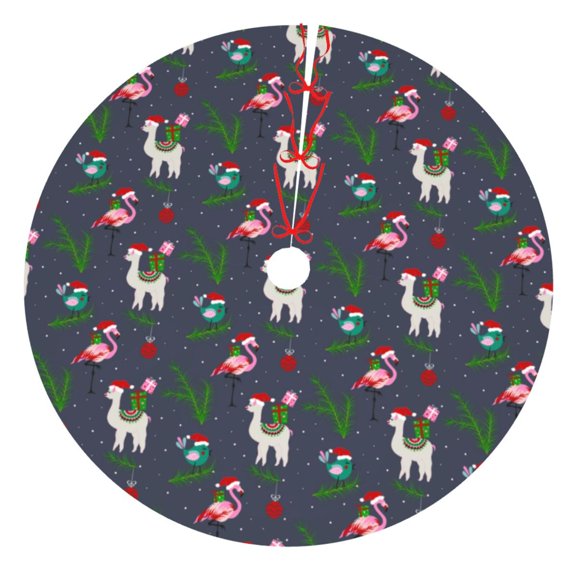 Rateoe Christmas Party Print Christmas Tree Skirt 30" for Xmas Holiday New Year Party Circle Tree Mat Ornaments Decoration