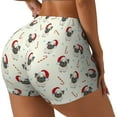 thumbnail image 1 of Rateoe Christmas Pug Dog Printed Power Workout Shorts for Women Tummy Control Squat Proof Ribbed Thick Seamless Scrunch Active Short-Medium, 1 of 8