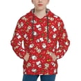 thumbnail image 1 of Rateoe Christmas Santa Cartoon Snowman A Pattern Boys Hoodie, Youth Pullover Hooded Sweatshirt, Kangaroo Pocket Hoodie for Kids-, 1 of 6