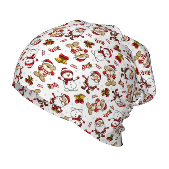 Rateoe Christmas Santa Cartoon Snowman Kids Beanie Warm Knit Beanie Hats Boys Girls Winter Hat Soft Slouchy Hats for Kids