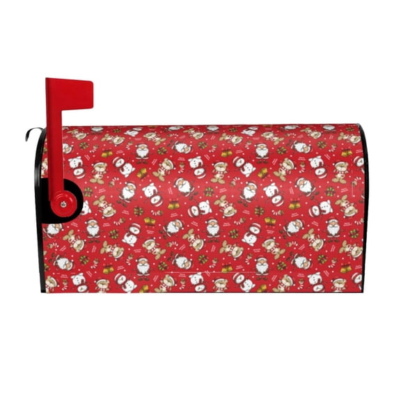 Rateoe Christmas Santa Cartoon Snowman A Printed Mailbox Covers - Easy to Install Fall, Winter, Spring, Summer Mailbox Cover - Weather and UV-Resistant Mailbox Decor - Mailbox Magnetic Covers-