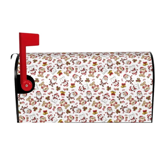 Rateoe Christmas Santa Cartoon Snowman Printed Mailbox Covers - Easy to Install Fall, Winter, Spring, Summer Mailbox Cover - Weather and UV-Resistant Mailbox Decor - Mailbox Magnetic Covers-