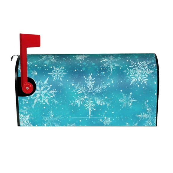 Rateoe Christmas Snow Printed Mailbox Covers - Easy to Install Fall, Winter, Spring, Summer Mailbox Cover - Weather and UV-Resistant Mailbox Decor - Mailbox Magnetic Covers-25.5x21 in