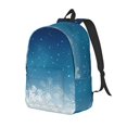 thumbnail image 1 of Rateoe Christmas Snowflakes Pattern Durable Canvas Backpack for Men & Women – Stylish & Lightweight – Adjustable Straps, Multiple Pockets – Fits 15-17 Inch LaptopsMedium, 1 of 5
