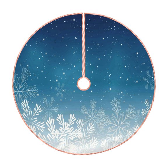 Rateoe Christmas Snowflakes Pattern Christmas Tree Skirt with Ties , Christmas Tree Decorations, Farmhouse Christmas Decor Xmas Holiday Decorations-30"