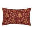 thumbnail image 1 of Rateoe Christmas Tree On A Red Background Pattern Pillow Covers with Invisible Zipper(Pillows are not Included) Standard Pillowcases-14"x20", 1 of 6