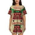 thumbnail image 1 of Rateoe Christmas Vintage Red Truck Pattern Women's Short-Sleeved Pajama Set - 2 Piece Soft and Lightweight Sleepwear Set-Medium, 1 of 7