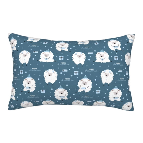 Rateoe Christmas sheep Pattern Pillow Covers with Invisible Zipper(Pillows are not Included) Standard Pillowcases-16"x24"