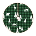 thumbnail image 1 of Rateoe Christmas tree green plaid Pattern Christmas Tree Skirt with Ties, Christmas Tree Decorations, Farmhouse Christmas Decor Xmas Holiday Decorations-36", 1 of 6