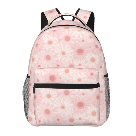 Rateoe Chrysanthemum Pattern Casual Backpack for School, Work, Travel – Adjustable Straps, Multiple Compartments – Ergonomic Design, Fits Laptops and Tablets