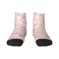 thumbnail image 1 of Rateoe Chrysanthemum Pattern Quarter Crew Socks,Toe Seamed Ankle Socks,Cotton Cushioned Breathable Athletic Crew Sports Socks, 1 of 7