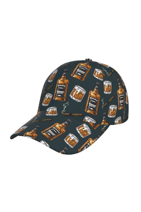 Cigar Pattern Baseball Cap Outdoor Cap Mountain Dad Hat - Unstructured Soft Cotton Cap-Adjustable UV Protection Cap