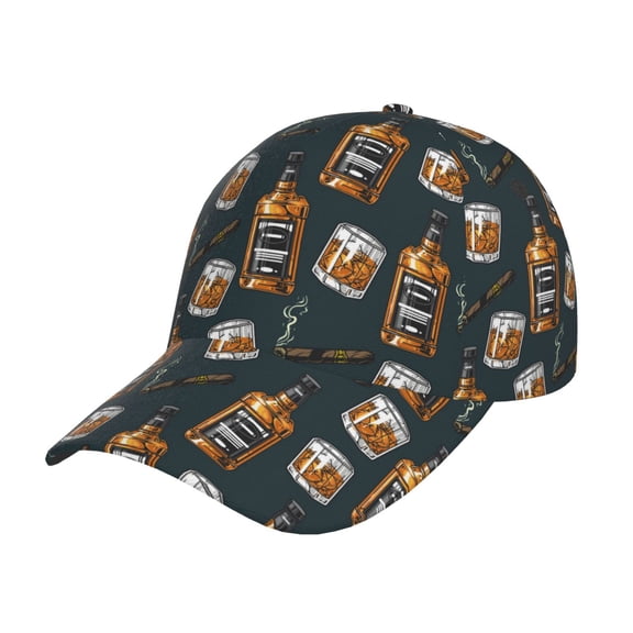Rateoe Cigar Pattern Men’s Baseball Cap – Adjustable Curved Brim Hat, Soft Cotton Sports Cap for Outdoor, Casual, and Everyday Wear, Comfortable & Breathable