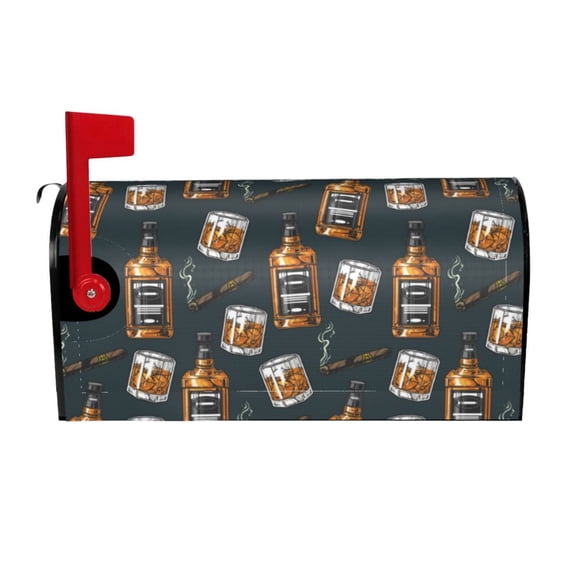 Rateoe Cigar Printed Mailbox Covers - Easy to Install Fall, Winter, Spring, Summer Mailbox Cover - Weather and UV-Resistant Mailbox Decor - Mailbox Magnetic Covers-25.5x21 in