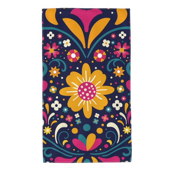 Rateoe Cinco De Mayo Floral Pattern Microfiber Towel, Beach Towel, Pool Towel, Quick-dry Travel Towel, Soft and Plush towel, Absorbent Towel-27.5x16 Inch