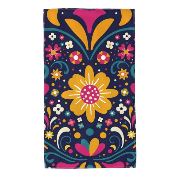 Rateoe Cinco De Mayo Floral Pattern Microfiber Towel, Beach Towel, Pool Towel, Quick-dry Travel Towel, Soft and Plush towel, Absorbent Towel-27.5x16 Inch