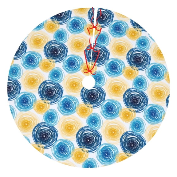 Rateoe Circular Print Christmas Tree Skirt 30" for Xmas Holiday New Year Party Circle Tree Mat Ornaments Decoration