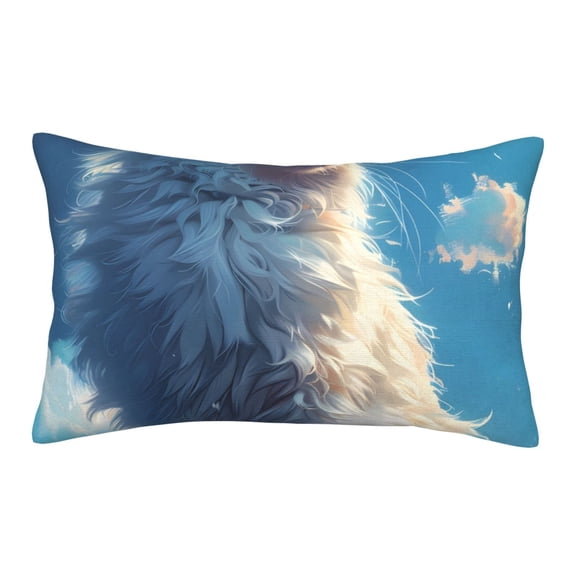 Rateoe Clear Sky Blue Cat Pattern Pillow Covers with Invisible Zipper(Pillows are not Included) Standard Pillowcases-20"x30"