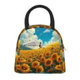 thumbnail image 1 of Rateoe Clear Sky Sunflower Pattern Lunch Bag Women, Lunch Box, Lunch Bag, Small Leakproof Lunch Tote Large Capacity Reusable Insulated Cooler Lunch Container, 1 of 6