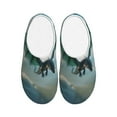 thumbnail image 1 of Rateoe Cloud Sky Green Dragon Print Women's Men's Cotton Knit Slippers Lightweight Memory Foam Indoor House Shoes with Anti-Skid Sole-35/36, 1 of 7