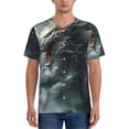 thumbnail image 1 of Rateoe Cloud White Dragon Pattern Men’s Baseball Short Sleeve Polo Shirt, Midweight Men's Shirt Golf Shirt Polo Shirts Quick Dry Short-X-Large, 1 of 7