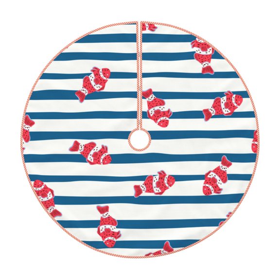 Rateoe Clown Fish Pattern Christmas Tree Skirt with Ties , Christmas Tree Decorations, Farmhouse Christmas Decor Xmas Holiday Decorations-36"