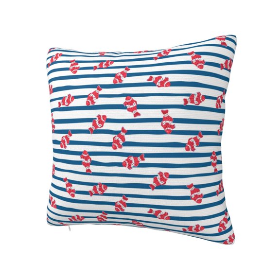 Rateoe Clown Fish Pattern Throw Pillow Cover Premium Pillow Stuffer Sham Square for Decorative Cushion Bed Couch Sofa(Pillow insert not included)