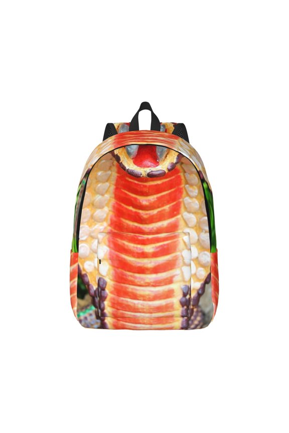 Cobra Snake Pattern Canvas College Laptop Backpack,Travel Daypack,Durable Rucksack Travel Notebook Bag School Backpack Book Bag for Men Women-Medium