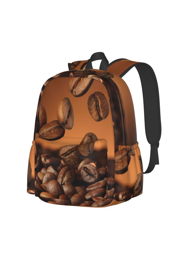 Coffee Beans Pattern Student Backpack,Backpack for School,Lightweight Bag,Travel Backpack,Outdoor Backpack,Large Capacity Backpack