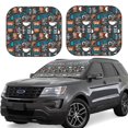 thumbnail image 1 of Rateoe Coffee Lover Print Pattern 2 Piece Car Windshield Sun Shade Foldable | Front Windshield Shade for Sun, Heat and UV Rays | Sunshade for Car Front Window-Medium, 1 of 6