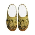 thumbnail image 1 of Rateoe Coffee Vintage Print Women's Men's Cotton Knit Slippers Lightweight Memory Foam Indoor House Shoes with Anti-Skid Sole-40/41, 1 of 7