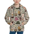 thumbnail image 1 of Rateoe Coffee pots cup Pattern Boys Hoodie, Youth Pullover Hooded Sweatshirt, Kangaroo Pocket Hoodie for Kids-Small, 1 of 6