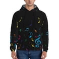 thumbnail image 1 of Rateoe Color Musical Notes Pattern Mens Hoodie, Pullover Hooded Sweatshirt, Kangaroo Pocket Hoodie Ideal for Daily Wear, Travel and Home-3X-Large, 1 of 7