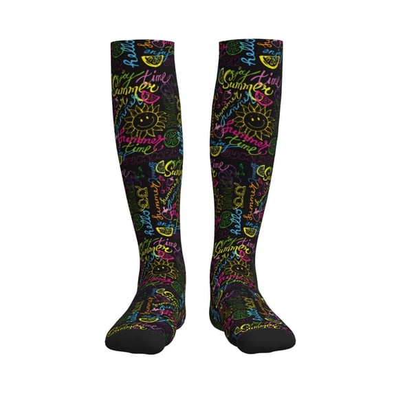 Rateoe Color Summer Compression Socks for Women and Men 20-30mmHg-Circulation Support Socks Knee High Nurse Pregnant Running Medical and Travel Athletic