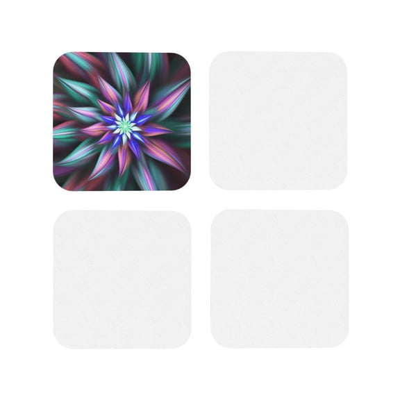 Rateoe Colored Abstract Drawing Drink Coasters Set of 4 Leather Coasters Spill Protection for Table Desk,Durable and Non Slip Leather Coaster ,4 Inches Drink Mats-Square