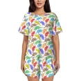 thumbnail image 1 of Rateoe Colored Armadillos Pattern Women's Short-Sleeved Pajama Set - 2 Piece Soft and Lightweight Sleepwear Set-X-Large, 1 of 7