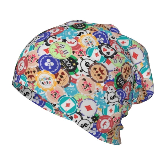 Rateoe Colored Casino Chips Kids Beanie Warm Knit Beanie Hats Boys Girls Winter Hat Soft Slouchy Hats for Kids