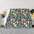 thumbnail image 1 of Rateoe Colored Glass Pattern Flannel Throw Blanket, Ultra-soft Blanket for Bed, Couch, Car, Hypoallergenic Anti-pilling blanket-60"x50"(Horizontal), 1 of 6