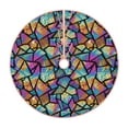 thumbnail image 1 of Rateoe Colored Glass1 Pattern Christmas Tree Skirt with Ties , Christmas Tree Decorations, Farmhouse Christmas Decor Xmas Holiday Decorations-30", 1 of 6