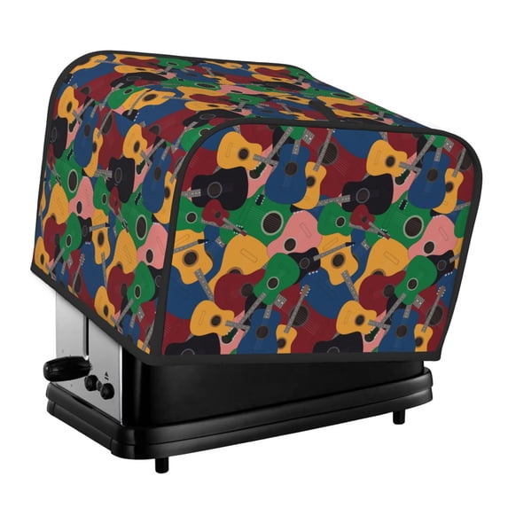 Rateoe Colored Guitars Pattern Toaster Covers 4 Slice Wide Slot,Bread Machine Cover,Bread Dust Cover & Fingerprint Protection,Appliance Covers