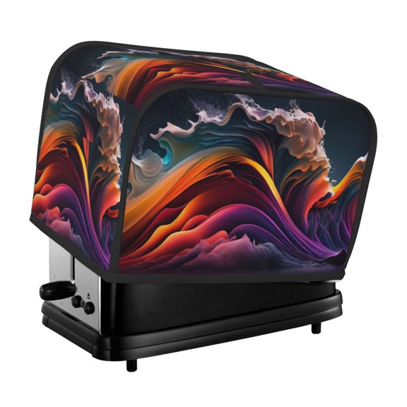 Rateoe Colorful Abstract Wave Motion Pattern Toaster Covers 2 Slice Wide Slot,Bread Machine Cover,Bread Dust Cover & Fingerprint Protection,Appliance Covers