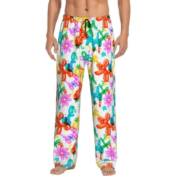 Rateoe Colorful Air Balloons Pattern Men’s Ultra-Soft Comfy Pajama Lounge Pants Sleepwear,Comfortable Lounge Wear,lightweight Pajamas, Casual Home Wear-XX-Large