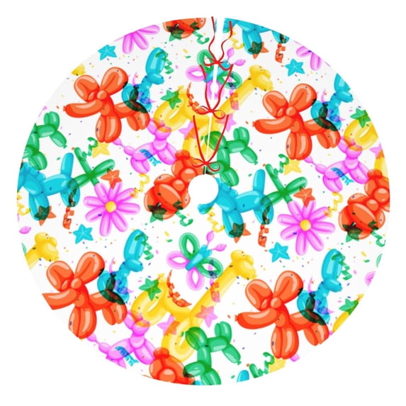 Rateoe Colorful Air Balloons Print Christmas Tree Skirt 36" for Xmas Holiday New Year Party Circle Tree Mat Ornaments Decoration